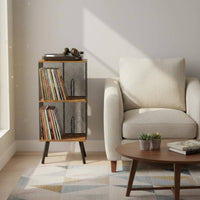 Three-Tier Vinyl Album Stand Rustic Vintage Design for Listening Corner