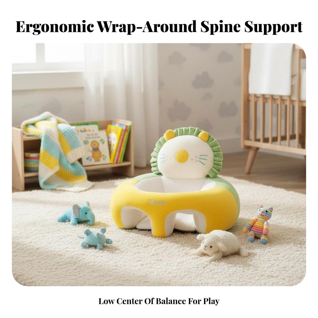 Soft Creature Sit-up Assistant Anti-Tip Design Infant Floor Seat for Indoor Use