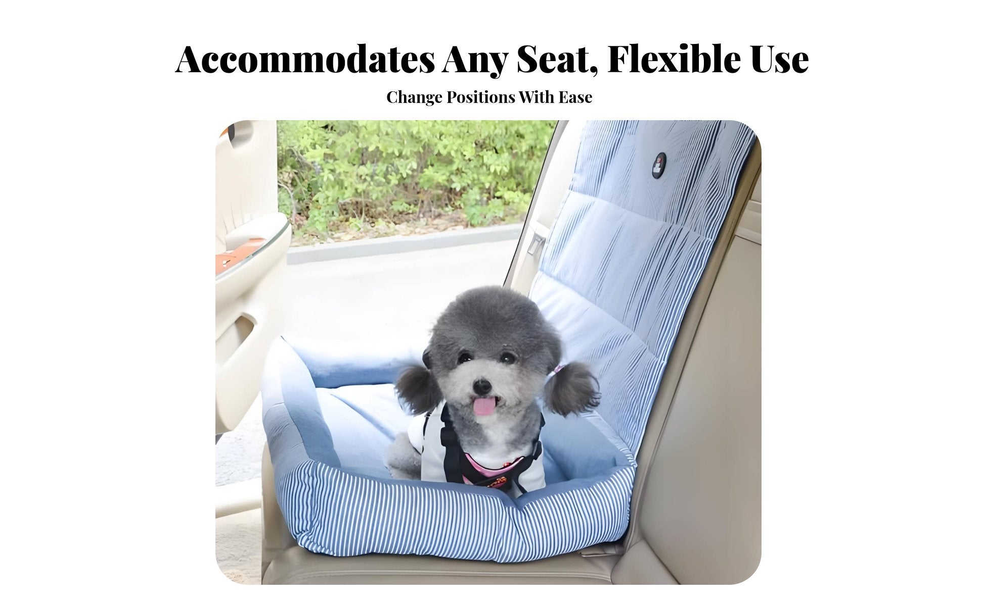 Dog Car Seat Breathable Mesh opening Collapsible Pet Travel Box Elevated View