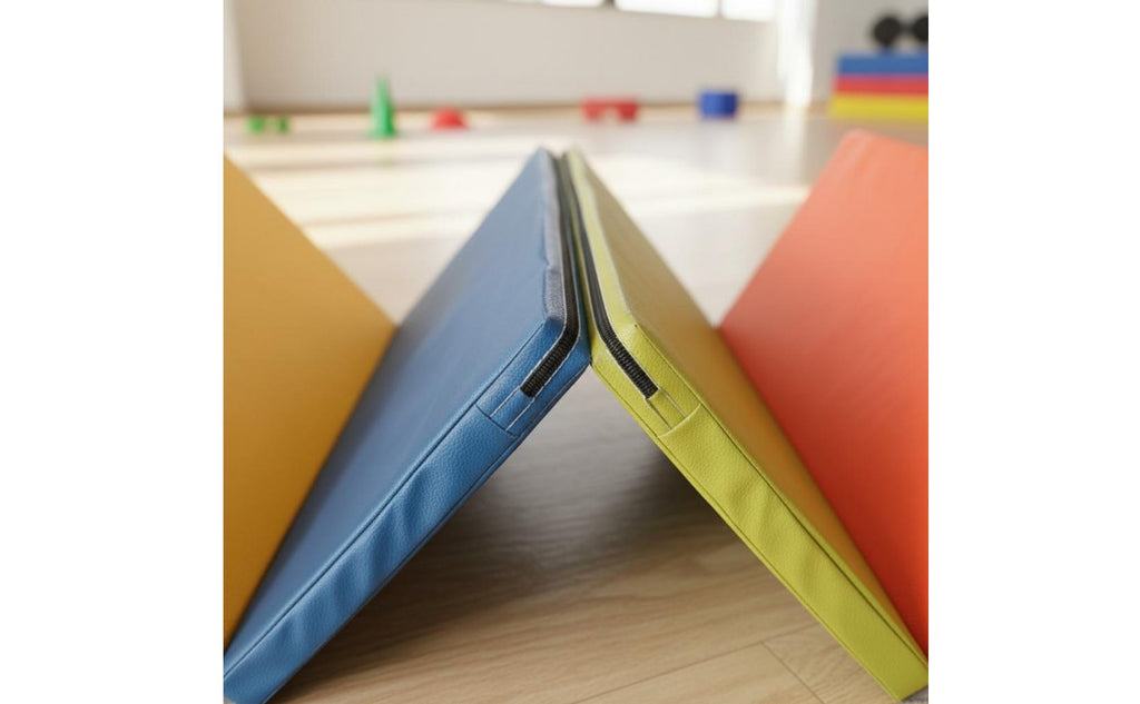 Foldable Folding Tumbling Mat Thick Padded Rainbow Kids Mat Easy to Stow-Away Eco-Friendly for Playroom