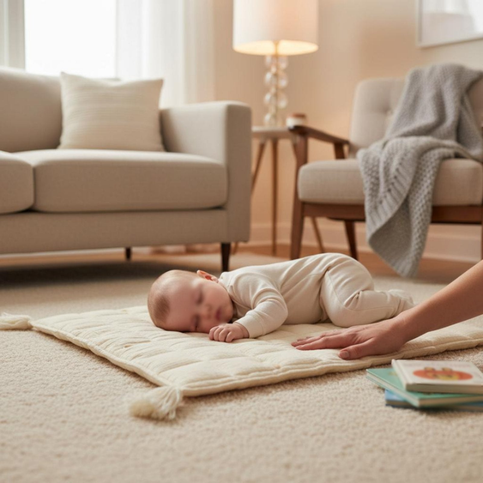 Infant Play Mat Silky Padded Crawling Mat Non-Slip for Playtime