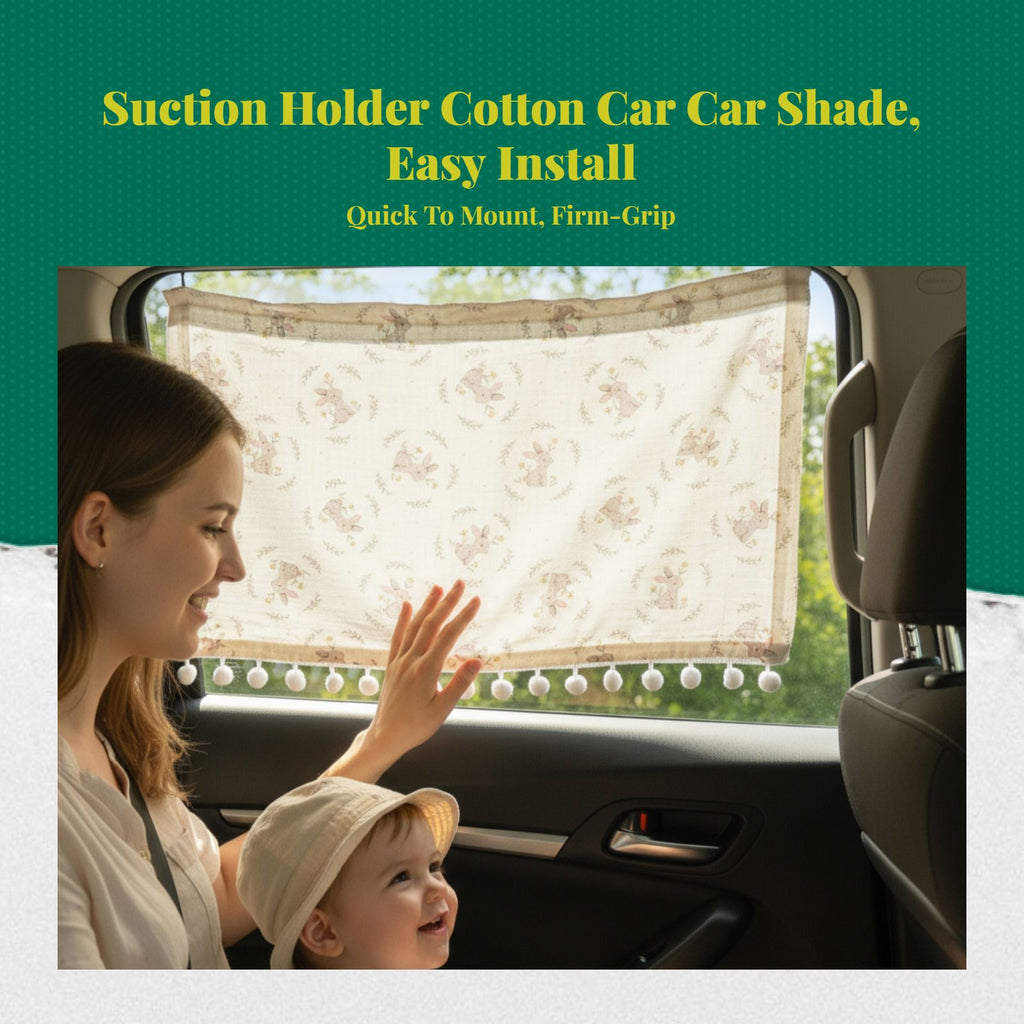 Car window sun shield for infants, fabric privacy screen with suction holder holder, sun protection, side window, easy installation