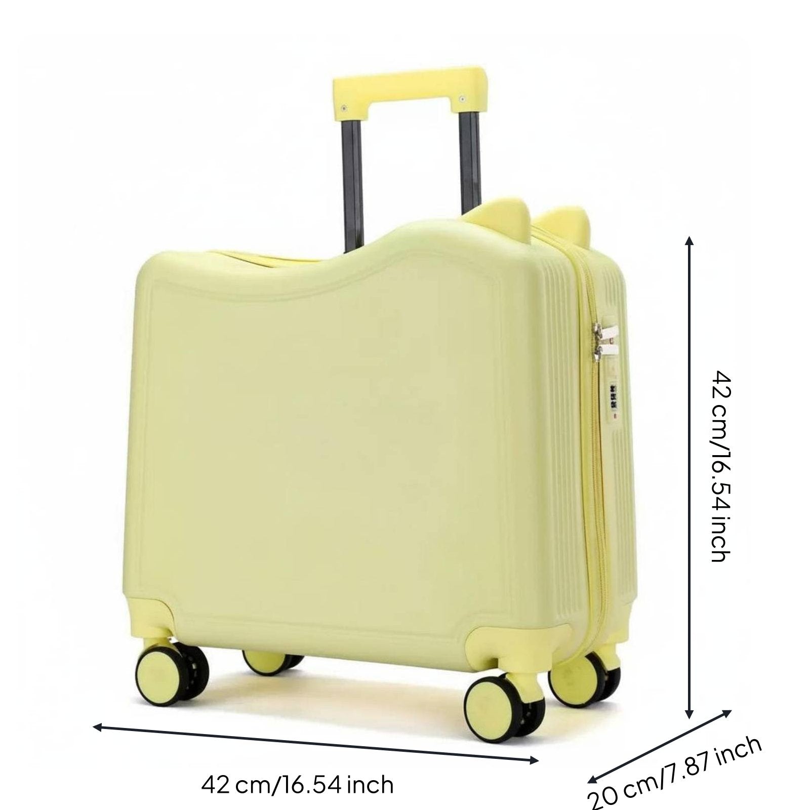 Sit-on Suitcase Rotating Wheels Sit-on Trolley Case Lightweight Kids Rideable Luggage for Young Children, Vacation, Airport