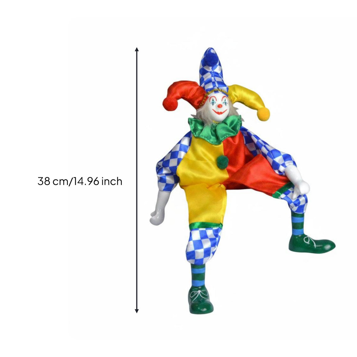 Dangling Leg Clown Ornament Gift Idea Ceramic Clown Doll Carnival Theme