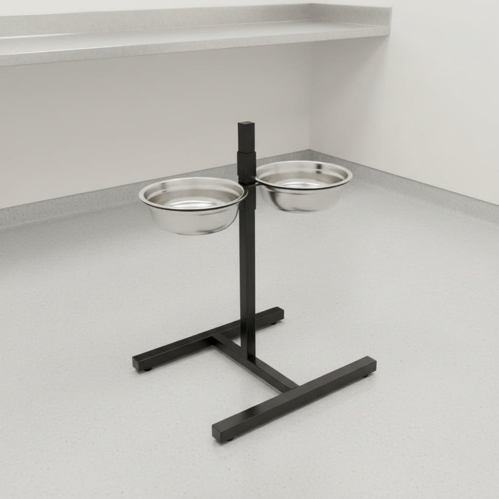 Stainless Steel Dog Bowl Set Sturdy Feline and Dog Feeding Station Easy to Clean