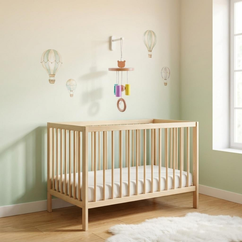 Educational Crib Mobile Natural Wooden Crib Mobile Handmade for Infants