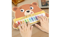 12-Key Wooden Xylophone Printed Music Stave Creature-Print Keyboard Numbered