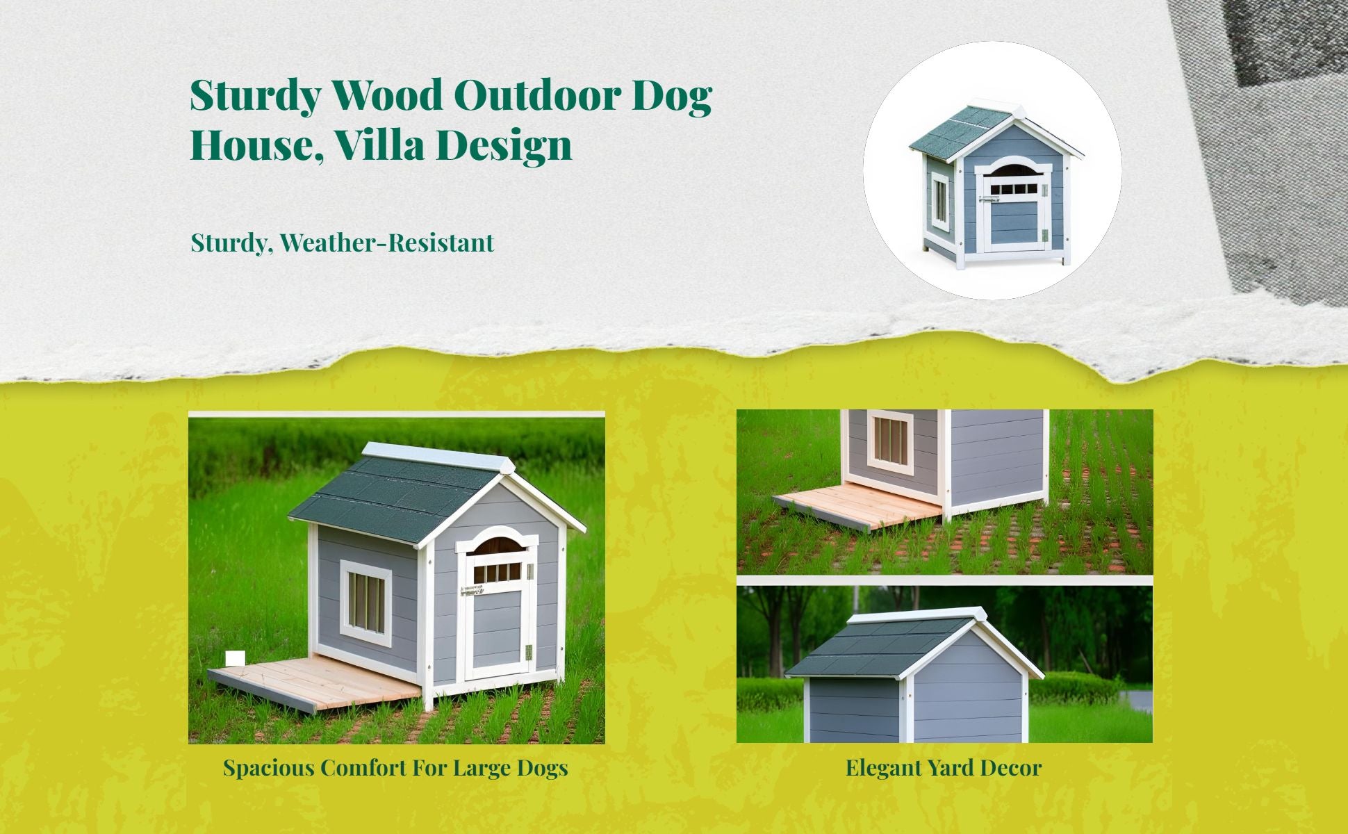 Waterproof insulated wood dog house
