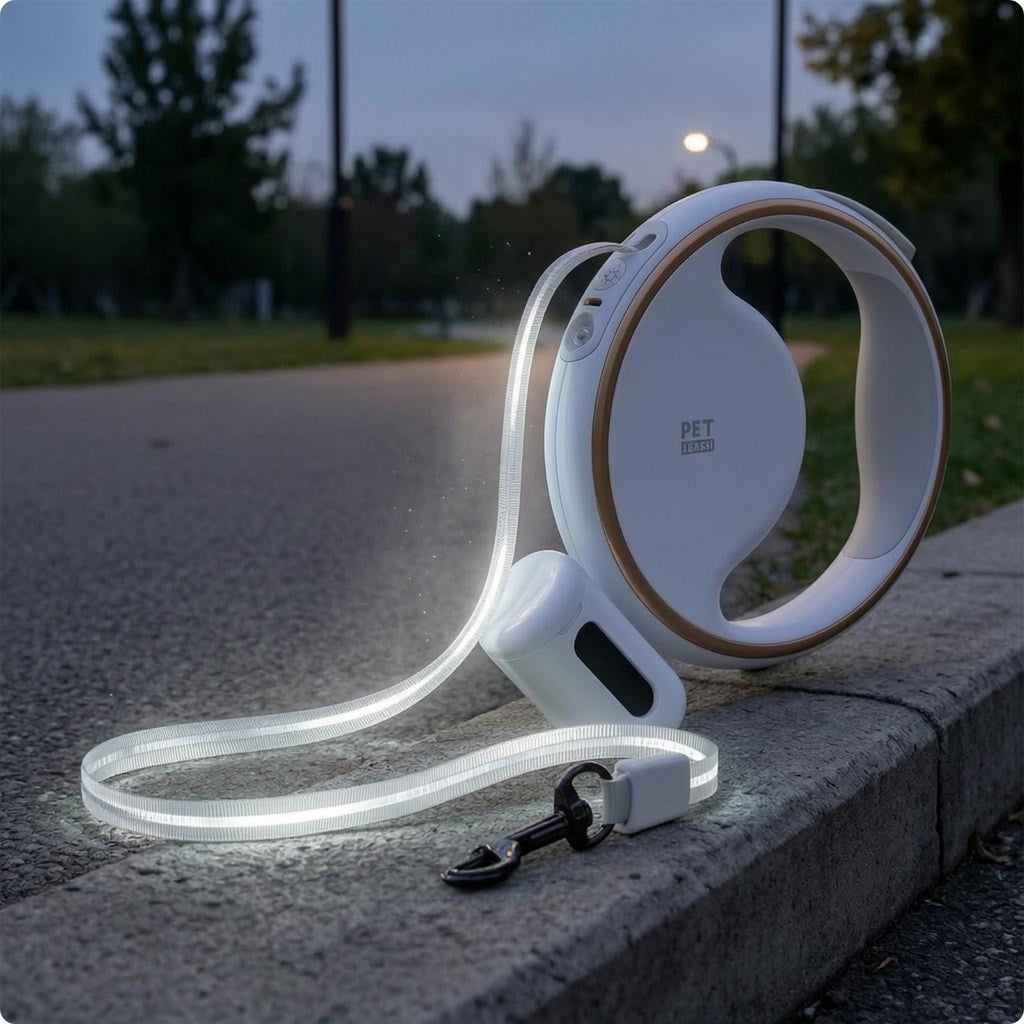 Automatic Retractable Pet Leash Extendable LED Retractable Leash Rust-Proof Hook