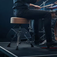 Drum Throne Anti-Slip Feet Adjustable Drum Throne 360 Degree Swivel Percussion Stool for Jazz Artists, Stage