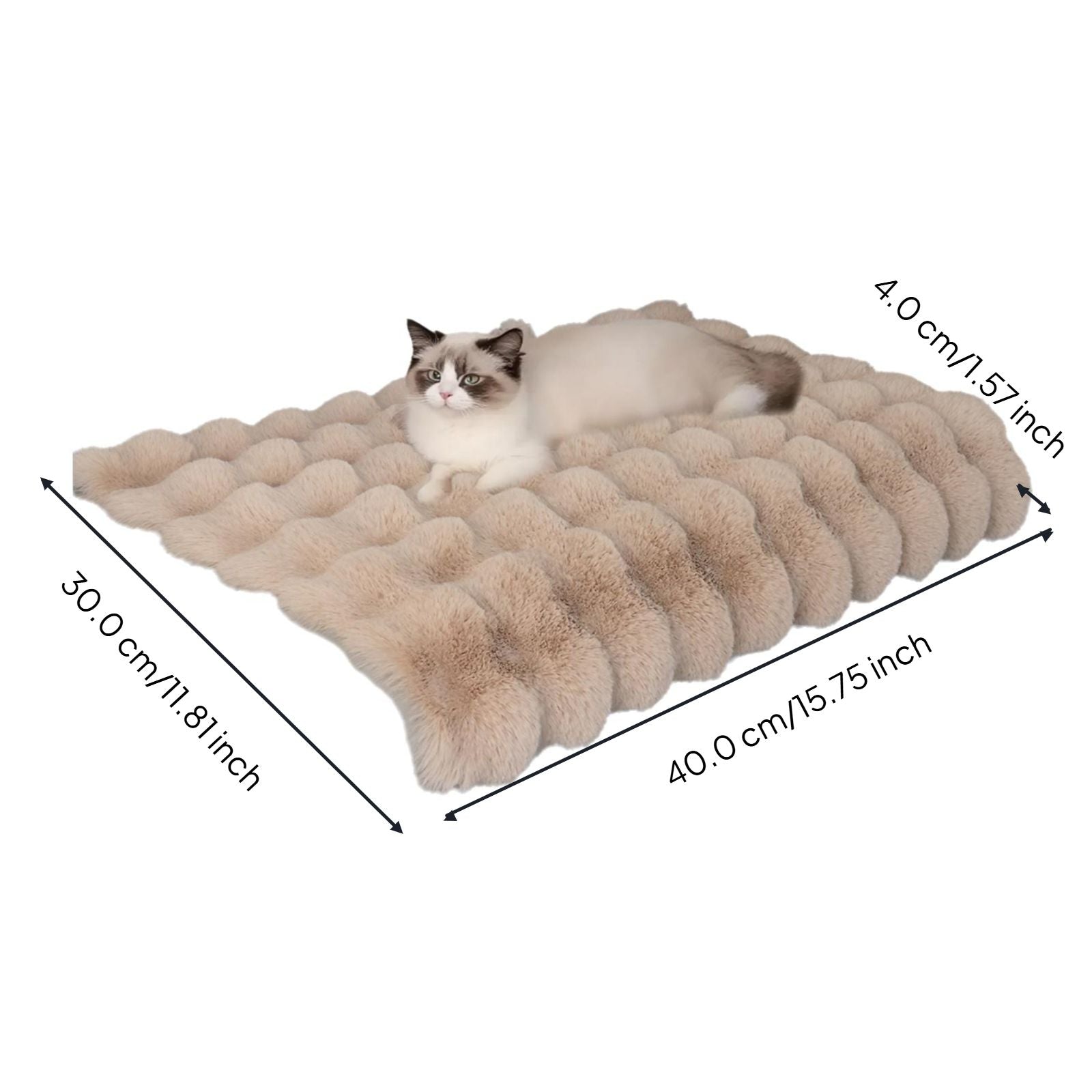 Plush Fleece Pet Bed Mat, Soft, Warm, Washable, Indoor Pad