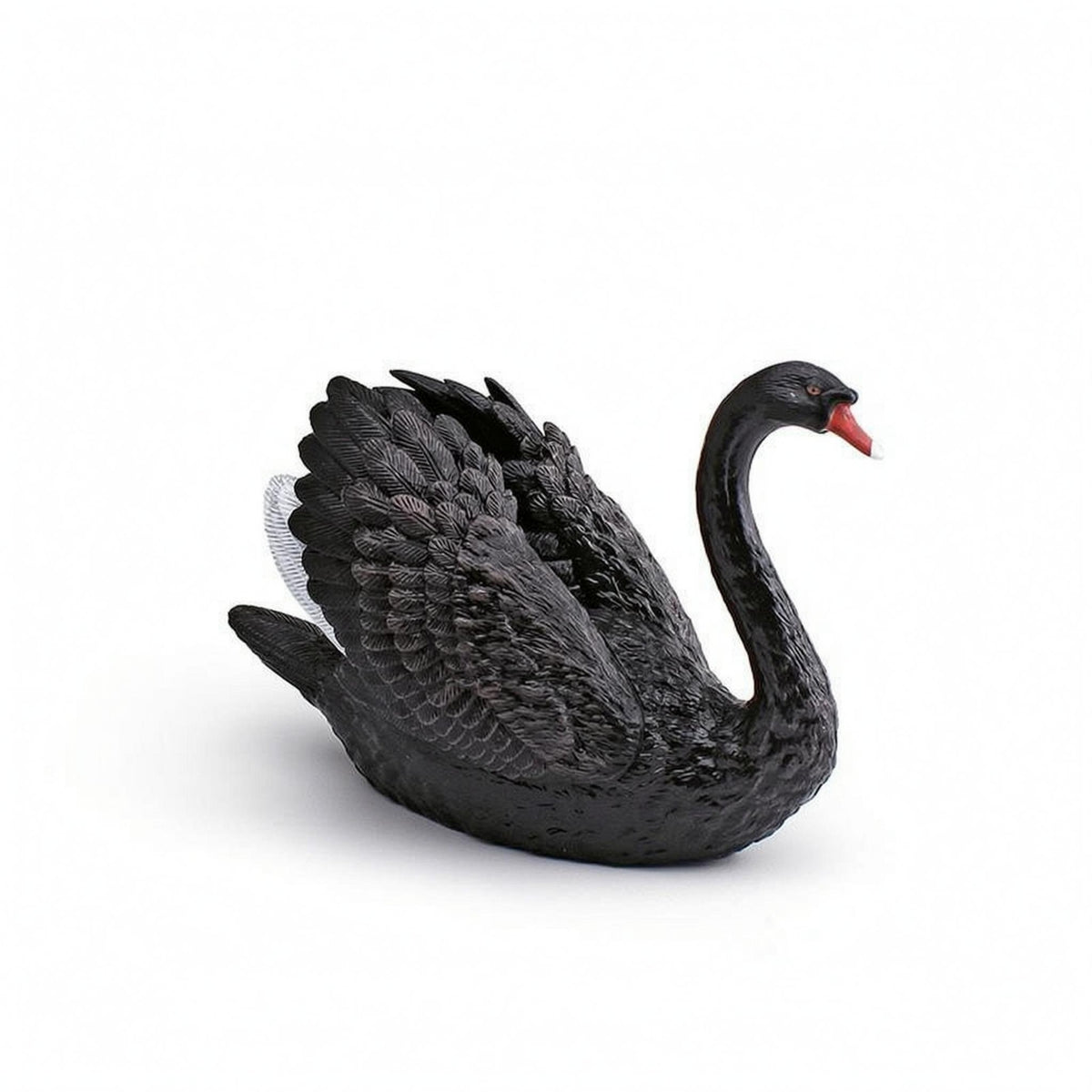 Swan Figurine Feather Texture Table Ornament Detailed for Display