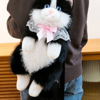 Ragdoll Cat Stuffed Backpack Adjustable Straps Realistic Cat Plushie Bag