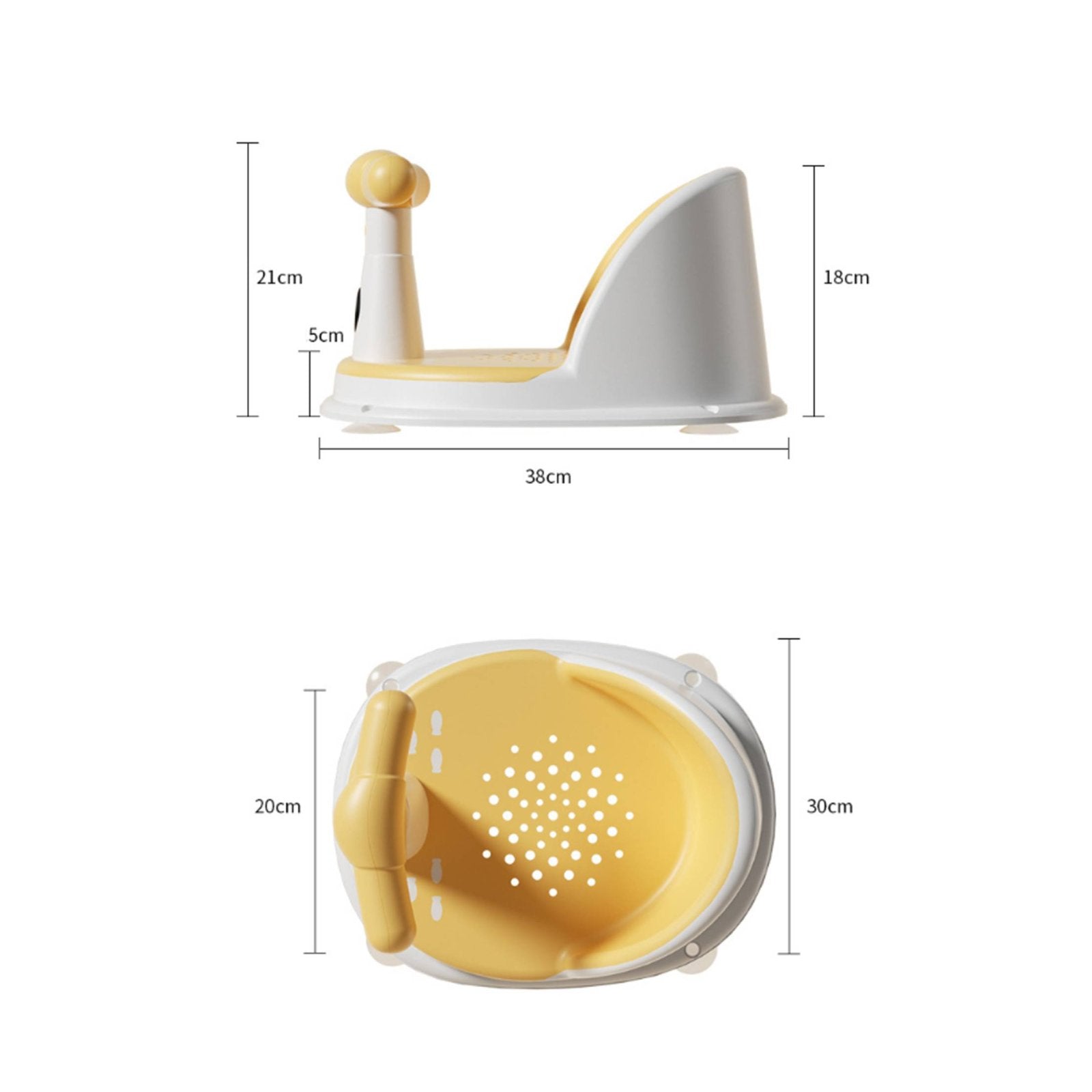 Temperature Sensing Bath Stool Drainage Holes Infant Bathtub Circle for Infants