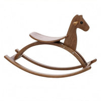 Wooden Rocking Horse Sturdy Solid Wood Rocking Horse Smooth Young Child Riding Toy for Children, Kids