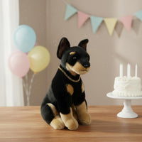 Doberman Stuffed Toy Cuddly Doberman Stuffed Creature Lifelike for Children