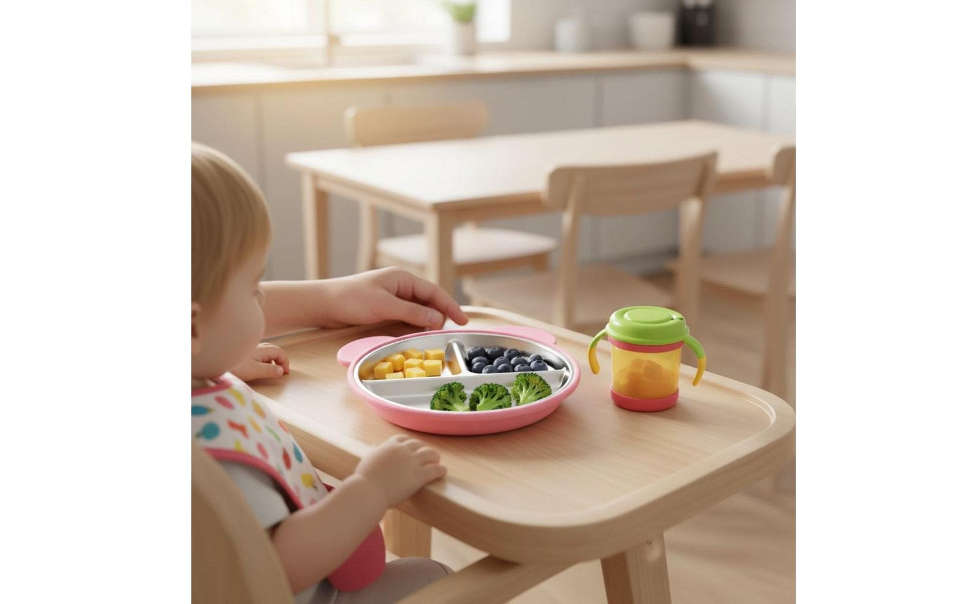 Stainless Steel Suction Plate Anti-Tip for High Chair, Toddlers, Babies