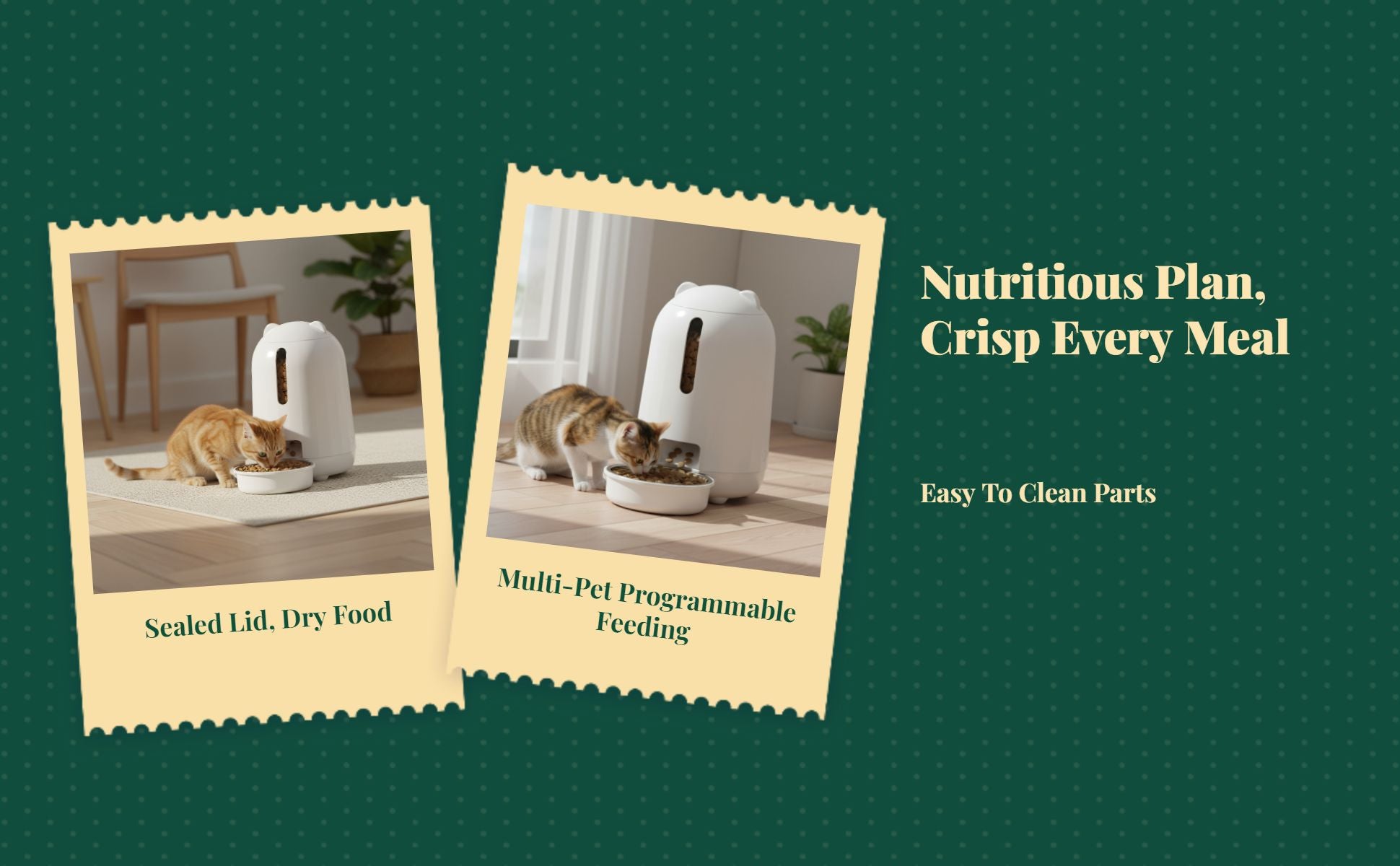 Programmable cat feeder with app control.