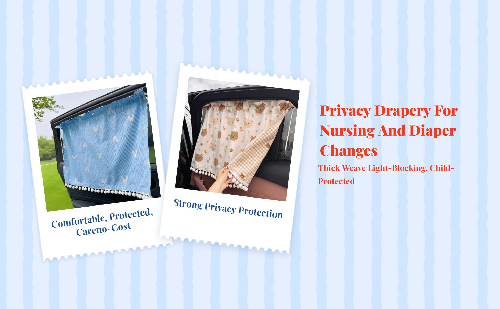 Car window sun shield cover, sunlight protection privacy screen, infant side window sun protection, easy installation