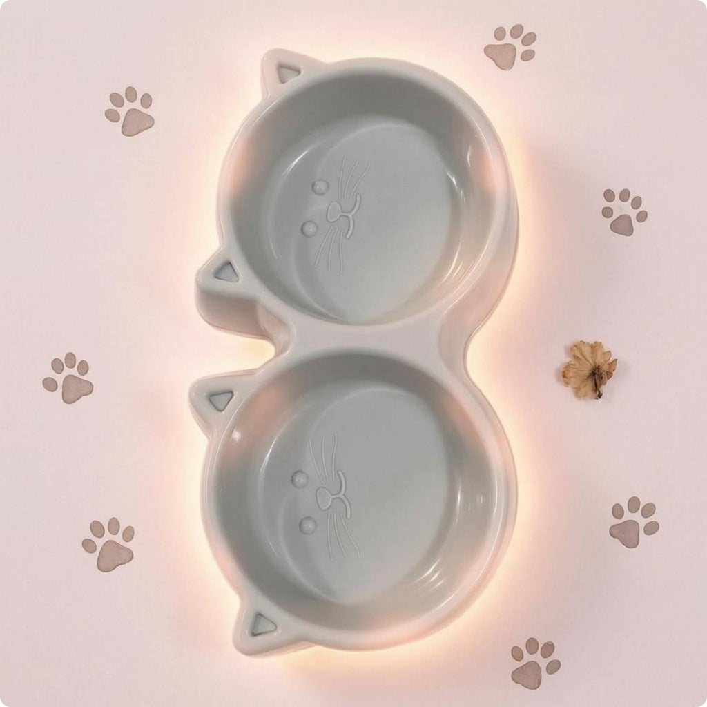Double Pet Bowl Lightweight Pet Bowl Easy to Clean for Watering
