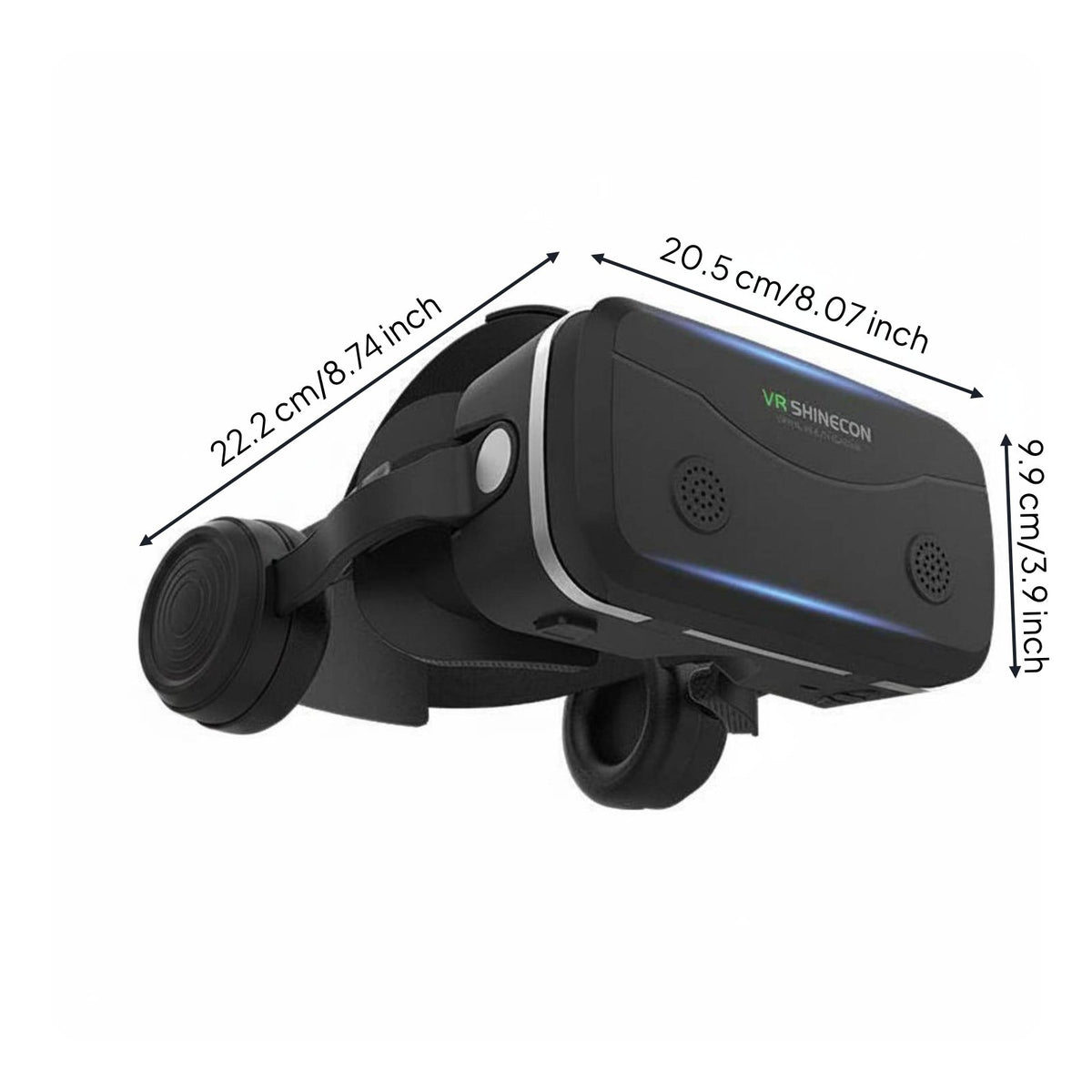 Phone VR Headset Mobile Phone Compatible Headset with Headphones for Gaming
