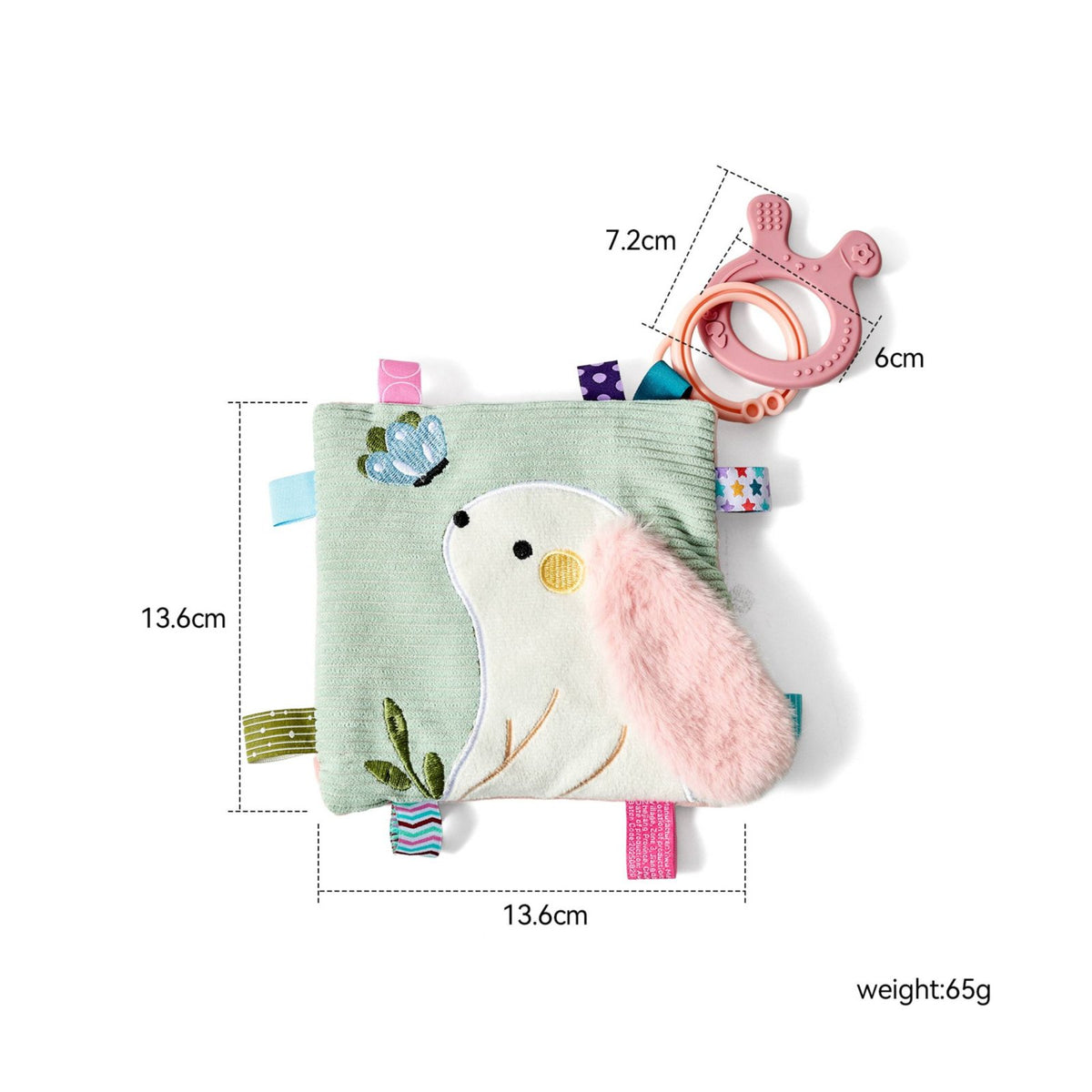 Rabbit Security Blanket Ultra-Soft Rabbit Lovey Multi-Texture for Sleeping