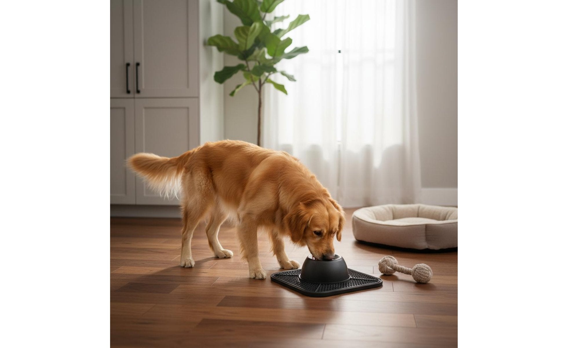 Slow Feeder Bowl Non-Slip Base Feline and Dog Feeder Mat for Fast Eaters