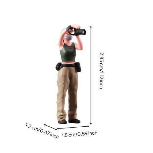 1/64 Scale Photographer Figure Hand-Painted Photographer Model Figure 3D Printed
