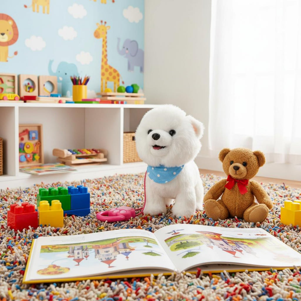 Walking Stuffed Dog Touch Activated Stuffed Creature Realistic Design