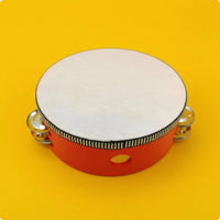 Double Row Tambourine Portable Red Tambourine Easy to Hold Percussion Instrument for Classroom