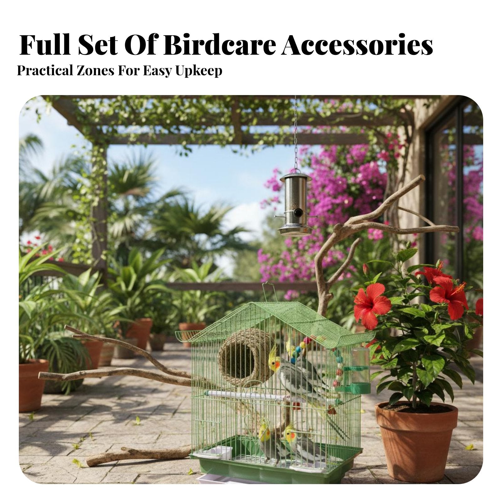 Rolling Parrot enclosure Large Size avian Enclosure Breeding Design for Indoors, Home