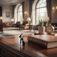 Tiny Suitcase Lady Figurine Realistic Details Resin Woman Statue for Collectors