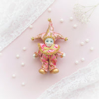 Rose Jester Doll Decorative Textile Jester Figurine Collectible for Collectors
