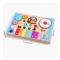Piano Busy Board Educational Wooden Piano Board Enhances Hand-Eye Coordination