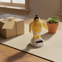 Solar Dancing Sumo Wrestler Figure Auto Swinging Car Accessory for Office Desk