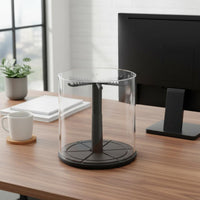 Rotating Display Case Transparent Rotating Display Box Space Saving for Desk