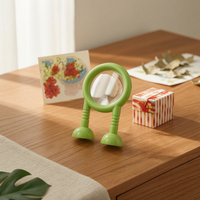 Classroom Teaching Aid Green Visual Toy Rounded Feet