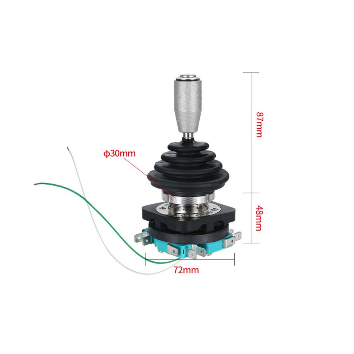 4NO Professional Joystick Silver Alloy Contacts Elastic Reset Operating Stick