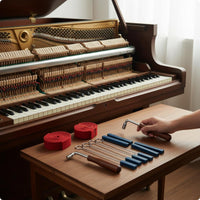 11 Pieces Piano Tuning Hammer Wooden Handle Instrument Accessory Blue Grips