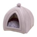 Semi-Enclosed Cat Bed, Warm Indoor Pet Cave Removable Pad