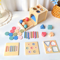Educational Activity Box Four-in-a Set Color Sorting Box Hand-Eye Coordination Sensory Matching Toy for Young Children, Preschool, Kindergarten
