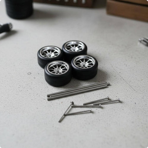 1:64 Model Car Wheel Kit Hollow Axles Hobby Parts Upgrade