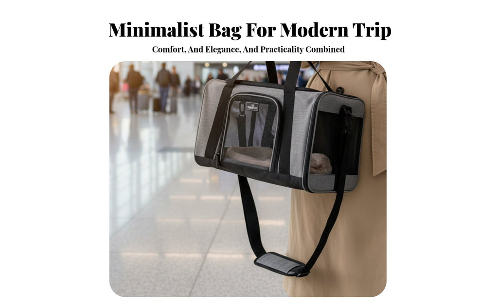 Soft-Sided Pet Carrier Adjustable Shoulder Strap Underseat Pet Travel Bag