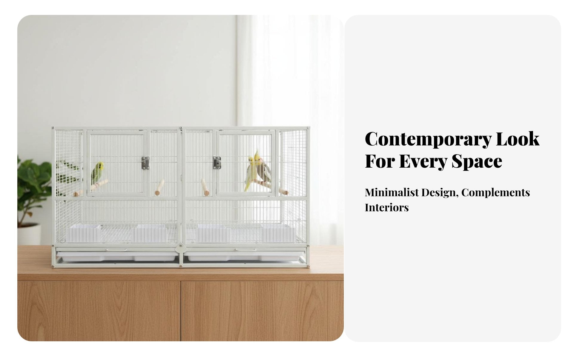 3-Tier Breeding Enclosure Removable Divider Dividable Bird Enclosure Safety Lock