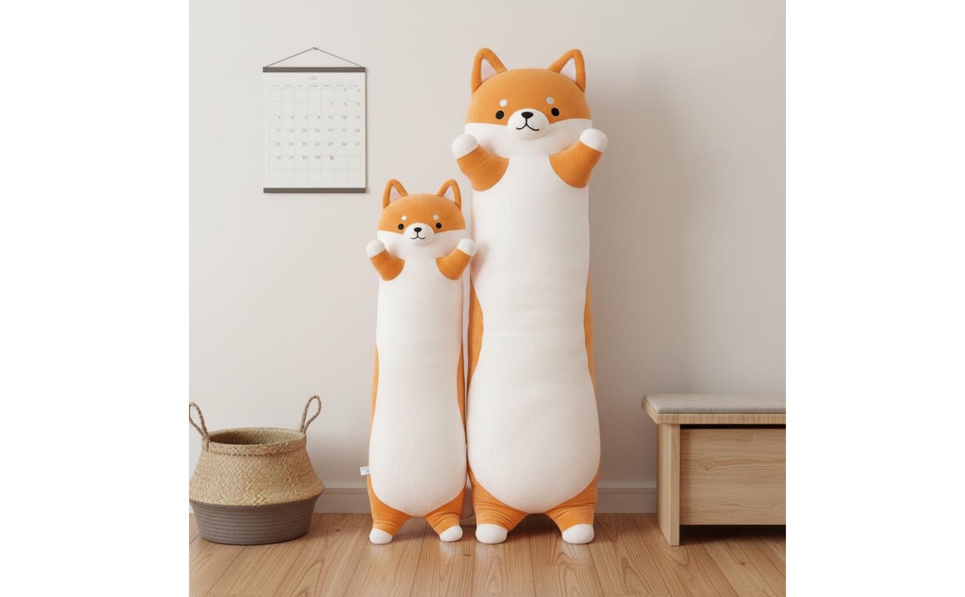 Japanese Dog Breed Cushy Soft and Soft Long Canine Body Pillow Textile Animal Stuffed Toy for Bedroom