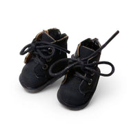 Doll Ankle Boots Ribbed Sole Miniature Footwear Realistic Design