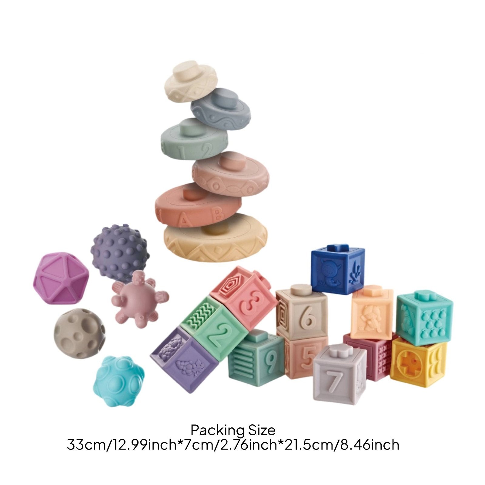 Press Building Blocks Chewable Soft Stacking Blocks Educational for Bathroom