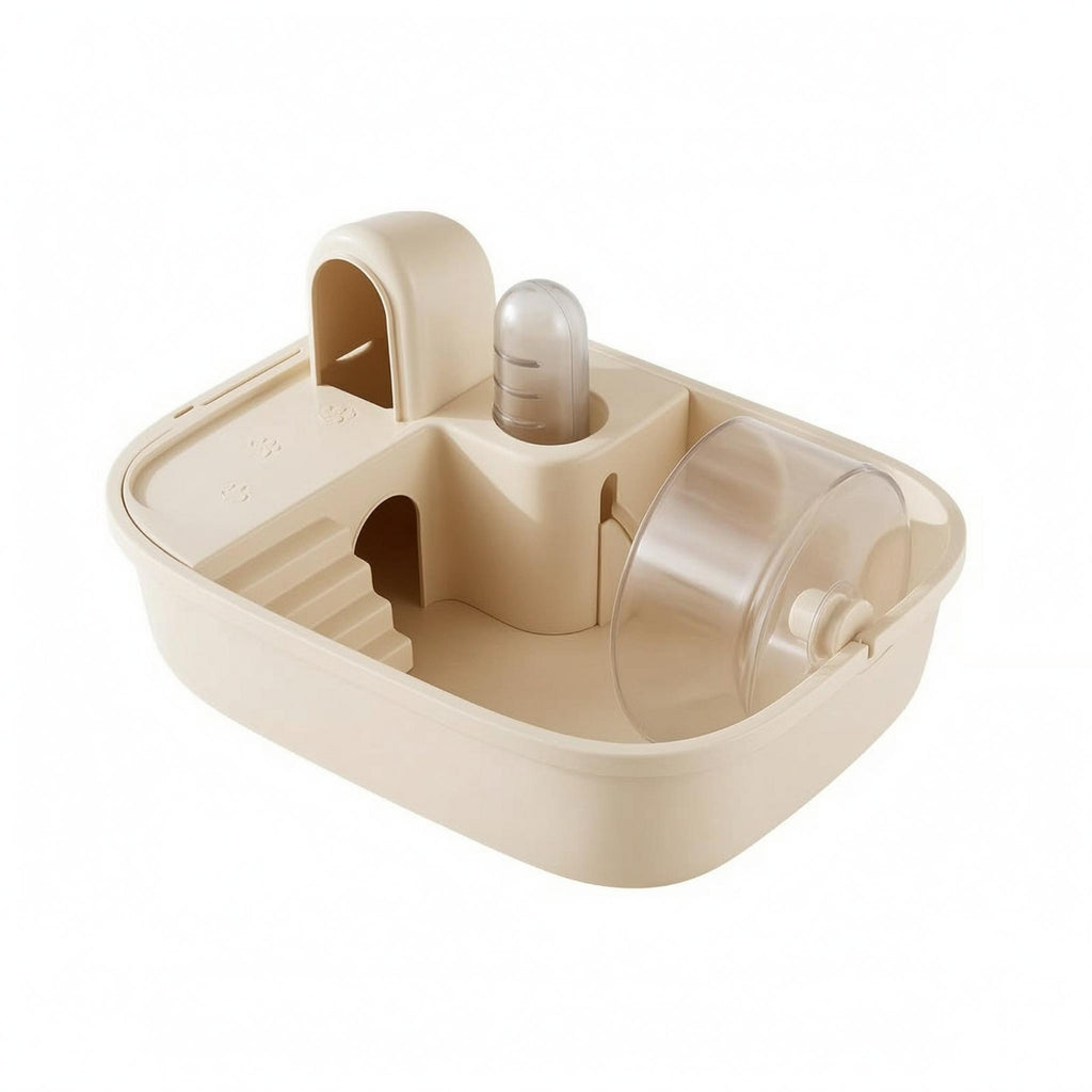 Transparent Hamster Cage Rounded Corners Small Pet Carrier Cage Solid-Sided