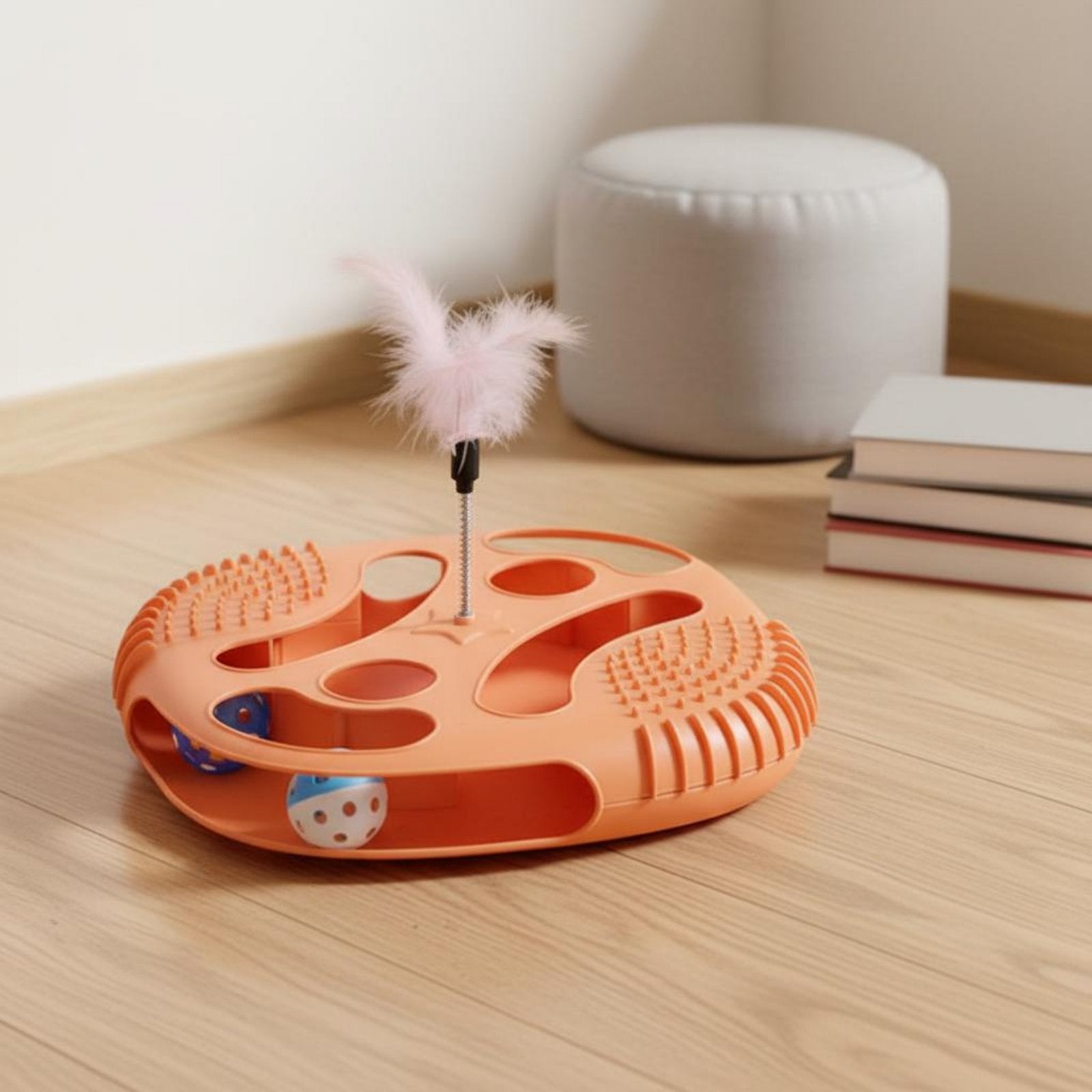 Cat Interactive Toy with Feather Sturdy Material for Cats