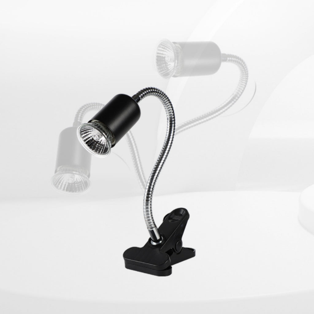 Clamp-on Basking Lamp Flexible Reptile Heat Lamp Holder Pet Lighting Plastic Clamp Metal